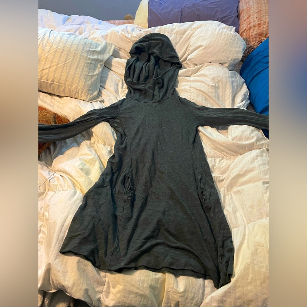 James Perse hooded long sleeve dress with pockets